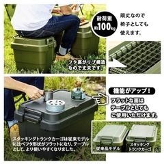 リス(RISU) 収納ボックス トランクカーゴ 50L グリーン 日本製 TC-50S コンテナ ボックス スタッキング 屋外収納 キャンプ 防水の画像