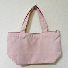 ダスキン DASUKIN ダス犬トートバッグ ピンク　チャック付き 手提げの画像