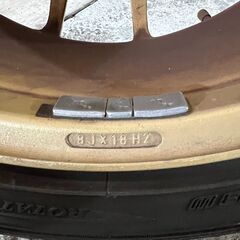 売り切り OZレーシング  225  40  R18 88W  ダンロップ 2023年製造 ８部山  DIREZZA DZ102 中古夏タイヤ  中古アルミ セット  ET43 ８J×１８ 5穴 PCD100の画像