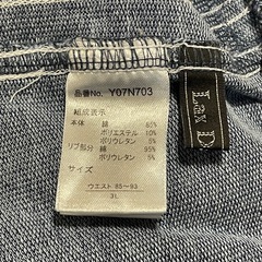 しまむら デニム風サイドラインスウェットスカート 3Lの画像