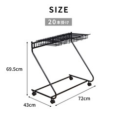 ズボンラック　スラックスハンガー　黒　20本掛けの画像