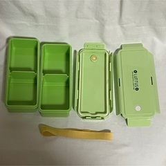 2段式弁当箱 緑色の画像