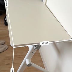 折りたたみデスク ホワイト キャスター付きの画像