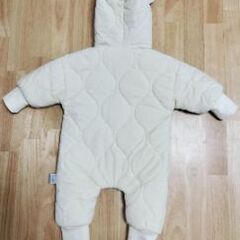 【美品】クマ耳ジャンプスーツ　 70〜80cm 　アイボリーの画像