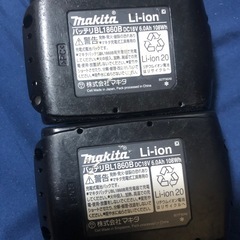 ⑤マキタ18v、純正バッテリーBL1860B、中古美品、２個の画像