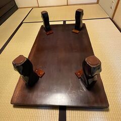 花梨 カリン ローテーブル 1枚板 重厚 引取限定の画像