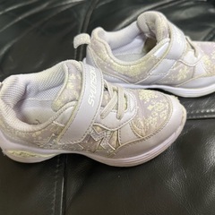 瞬足　スニーカー　16cm パープル　紫　キッズシューズ　子供　靴の画像