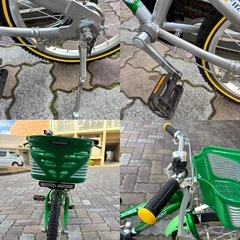 
CROSS FIRE キッズ16インチ自転車 グリーン バスケット付きの画像