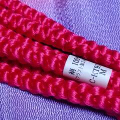 帯締め　丸組　和装小物　濃いピンク　小紋　色無地　紬　お召　リメイク　の画像