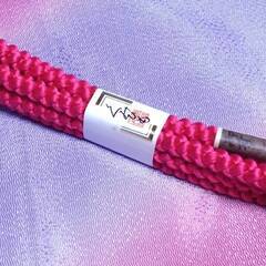 帯締め　丸組　和装小物　濃いピンク　小紋　色無地　紬　お召　リメイク　の画像