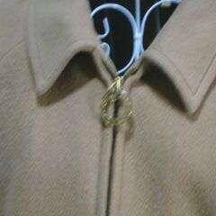 ベージュ ジップアップウールコートの画像