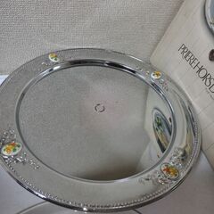 未使用　回転オードブルトレイ　陶器仕切り皿付き　花柄シリーズ　ツインバードの画像