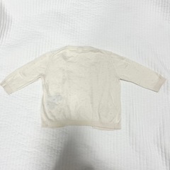 着画あり　無印良品　カーディガン　ホワイト　キナリ　80センチの画像