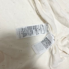 着画あり　無印良品　カーディガン　ホワイト　キナリ　80センチの画像