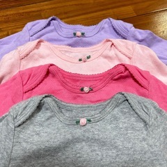 70サイズ 長袖ロンパース 4枚セット の画像