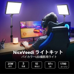 撮影用ライト ACアダプター付き LEDビデオライト 写真スタジオ用 三色調光の画像
