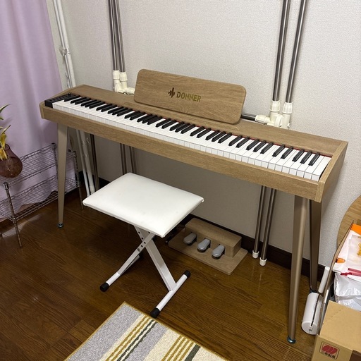 DONNER 電子ピアノ88鍵(ペダル付)＋イス