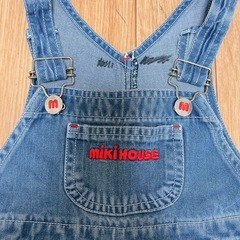 ミキハウス デニム　オーバーオール ロンパース　サロペット　 つなぎ　80 ベビー　 子供服　ベビー服　の画像
