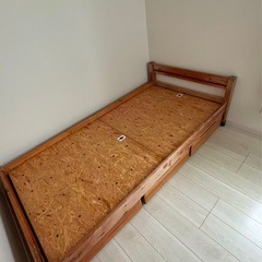 《直接引取》木製シングルサイズ二段ベッド 引き出し付きの画像