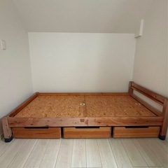 《直接引取》木製シングルサイズ二段ベッド 引き出し付きの画像