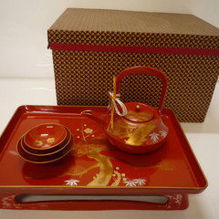 ☆▲お屠蘇セット　酒器　お屠蘇　 盃　三つ盃　和食器　共箱　fの画像