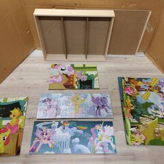 知育　パズル　5種セット　マイリトルポニー  5-Wood Puzzle Pack Bluey 木製パズル 5個パック 子供用ビンゴジグソーパズル Bluey公式ライセンス商品の画像