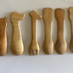 T OUGEIカトラリーアニマル子ども用 木製スプーンフォーク 6点セットの画像