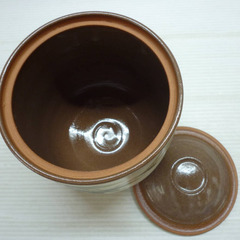 ☆▲茶道具　水指　茶道　陶器　笹　直径 約13.7cmの画像