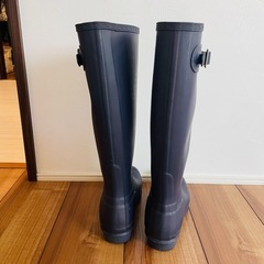 HUNTER ロングブーツ 23cm UK4 ネイビー 長靴の画像
