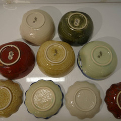 ☆▲陶香　高峰　皿　大皿　小鉢　おもてなし皿　11枚　セット　手書き　共箱　fの画像