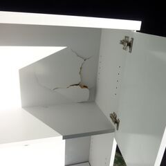 未使用品　訳ありDIY素材に　日本製　大川家具　収納　一部パーツのみの画像