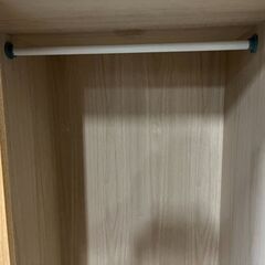 木製 ワードローブ 洋服タンス 箪笥 引出2段 幅58cm×奥行52cm×高さ173cm の画像