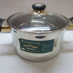 ☆▲NEO　ネオ スペリオーレ　両手鍋　深型両手鍋　厚底三層構造　ステンレス　調理器具　鍋　22㎝　共箱　lの画像