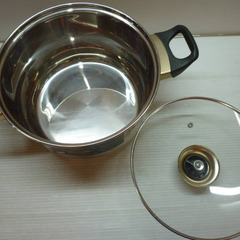 ☆▲NEO　ネオ スペリオーレ　両手鍋　深型両手鍋　厚底三層構造　ステンレス　調理器具　鍋　22㎝　共箱　lの画像