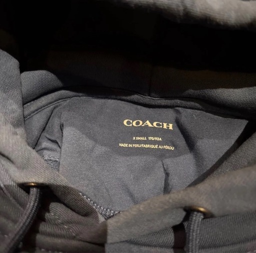 コーチ　COACH ショルダーラインロゴ　パーカー　ブルー プルオーバー　XS 170/92A
