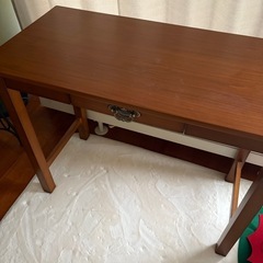 パソコンデスク90x45x72アンティーク金具に取り替え済ブラウンusedの画像