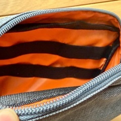 未使用 ポーチ ダブルファスナー グレーの画像