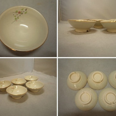 ☆▲香泉窯　酒肴揃　酒器　徳利　盃　小皿　吉野酒肴揃　桜　和食器　共箱　eの画像