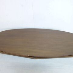 未使用/新品　訳あり特価　テーブル 折りたたみ ウォールナット ローテーブル センターテーブル オーバルテーブル 折り畳み 木製 カフェテーブル リビングテーブル コーヒーテーブル　アウトレットの画像