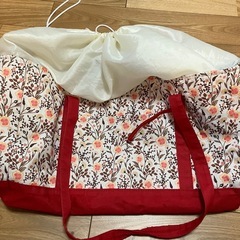 買い物　保冷バッグ 大きいサイズ カゴに入るサイズ　花柄 エコバッグの画像