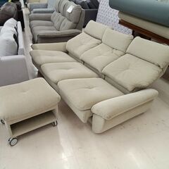 リユースのサカイ栃木店★ジモティ割あり★ MARUICHI ソファー ベージュ W205×D80～120×H71～80 クリーニング済み TC11923の画像