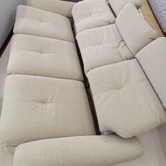 リユースのサカイ栃木店★ジモティ割あり★ MARUICHI ソファー ベージュ W205×D80～120×H71～80 クリーニング済み TC11923の画像