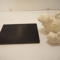 ☆▲たち吉　干支置物　イヌ　戌　白成　親子置物　置物　干支　インテリア　雑貨　縁起物　台付き　hの画像