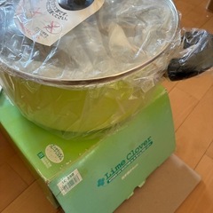 【未使用】24cm両手鍋　イエローグリーンの画像