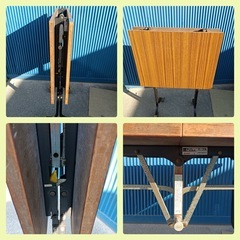 [八6624] 会議用テーブル　折りたたみテーブル  寸法  120X75㎝  高さ70㎝  折りたたんだ状態で高さ108㎝  の画像