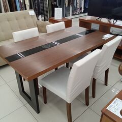 ★リユースのサカイ日立店★HJ8577  ダイニングテーブルセット ブラウン H73×D80×W150 クリーニング済み の画像
