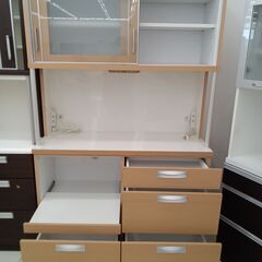 ★リユースのサカイ日立店★HJ8579 河口家具製作所 レンジボード ナチュラルブラウン H195×D47×W120.5 クリーニング済み の画像