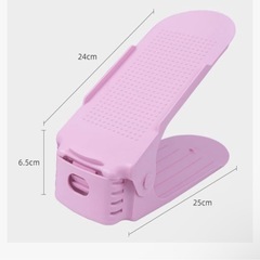 【新品】10個セット シューズラック グレー 整理整頓の画像