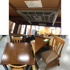 【ジ628】ダイニングコタツ 回転イス２脚付き (ma)の画像