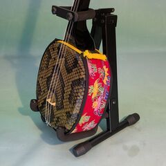【新品未使用品】初心者入門 沖縄三線・三味線 人工皮張りの画像